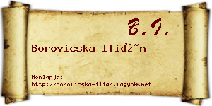 Borovicska Ilián névjegykártya